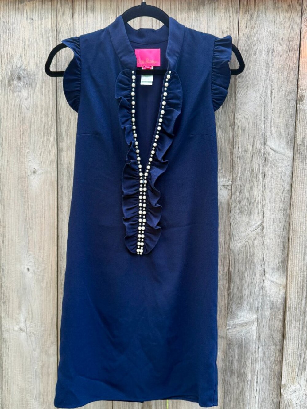Lilly Pulitzer Navy Blue Dress with Pear Detail – Size 00